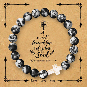 Natural stone cross bracelet