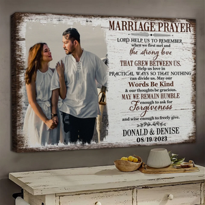 Personalized Canvas Prints, Custom Photo, Gift For Wedding Shower Marriage Prayer Canvas