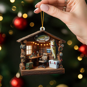 Love Fishing - Fishing Tool Cabin Personalized Fishing Ornament