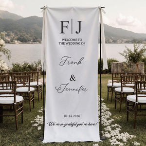 Welcome To The Wedding Of Mr. & Mrs. • Custom Fabric Wedding Welcome Sign • Personalized Wedding Decor