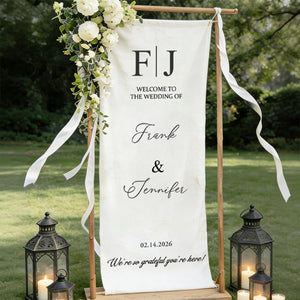Welcome To The Wedding Of Mr. & Mrs. • Custom Fabric Wedding Welcome Sign • Personalized Wedding Decor
