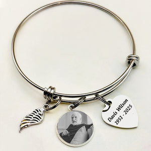 In Loving Memory Personalized Heart Charm Memorial Bracelet