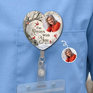 Personalized "Gone From Sight" Acrylic Badge Reel – Memorial Sympathy Gift For Loss Of Mom, Dad & Loved Ones