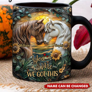 You & Me We Got This Personalized Black Couple Mug