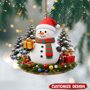 Snowman, Deer, Christmas Tree, Stockings, Snow House - Personalized Christmas Ornament Decorations Collection