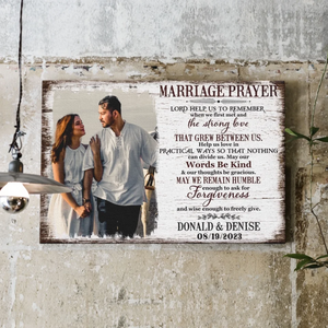 Personalized Canvas Prints, Custom Photo, Gift For Wedding Shower Marriage Prayer Canvas