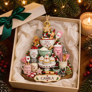 Baked With Love, Personalized Christmas Ornament, Gift For Baking Lovers
