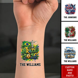 Personalized 2026 Soccer Country Tattoo – Waterproof Fan Tattoos For Match Day & Tailgates