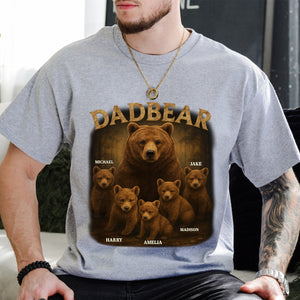 Papa Bear, Always There To Protect His Cubs - Family Personalized Pure Cotton T-Shirt Father's Day Gift For Dad, Grandpa