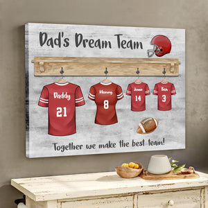 Personalized Father's Canvas Print - Father’s Dream Football Gifts Team