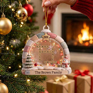 "Our Family" β Personalized Crossword Puzzle Art Ornament | Gift For Family Lovers