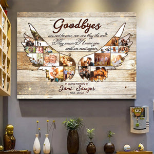 Personalized Memorial Poster - Angel Wing Photo Collage - In Loving Memory