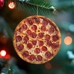 Personalized Funny Pizza Christmas Ornament β Stocking Stuffer For Pizza Lovers & Kitchen Decor