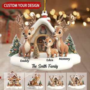 Reindeer Family Personalized Family Ornament