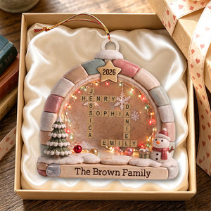 "Our Family" β Personalized Crossword Puzzle Art Ornament | Gift For Family Lovers