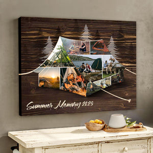 Personalized Tent Camping Photo Collage Canvas Family Camping Trip Gifts