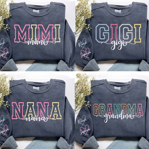 Personalized Grandma Name Sweatshirt, Warm Gift for Grandma And Grandchild