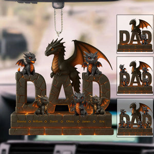 Fire Dragon Dad Acrylic Ornament Personalized Gifts For Dad