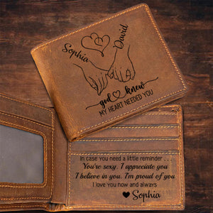 God Knew My Heart Needed You - Personalized Leather Couple Wallet