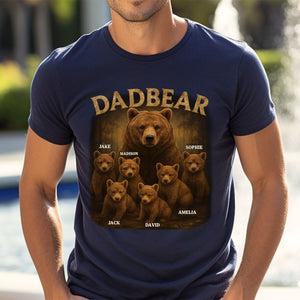 Papa Bear, Always There To Protect His Cubs - Family Personalized Pure Cotton T-Shirt Father's Day Gift For Dad, Grandpa