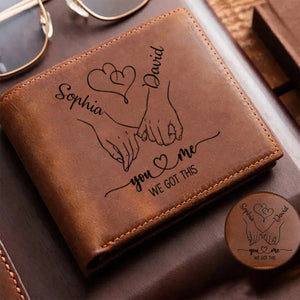 God Knew My Heart Needed You - Personalized Leather Couple Wallet