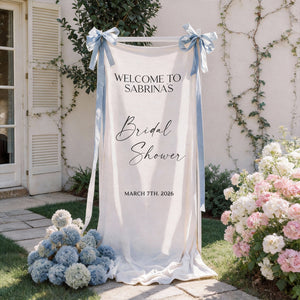 Personalized Wedding Welcome Sign β Custom Fabric Banner for Weddings, Bridal Showers & Special Events