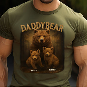 Papa Bear, Always There To Protect His Cubs - Family Personalized Pure Cotton T-Shirt Father's Day Gift For Dad, Grandpa