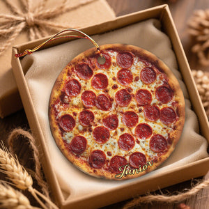Personalized Funny Pizza Christmas Ornament β Stocking Stuffer For Pizza Lovers & Kitchen Decor