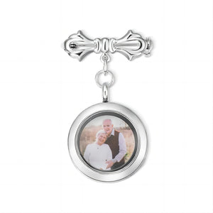 Personalized Photo Wedding Lapel Pin, Bridal Bouquet Charm Pendant
