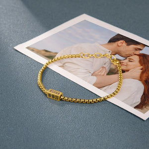 Custom Dad Bracelet With Kids Name, Family Name Bracelet