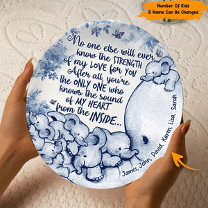 No One Else Will Ever Know - Personalized Mother Elephant Ceramic Round Plate