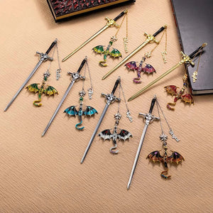 New Chapter Personalized Name Fantasy Dragon Sword Bookmark, Fourth Wing Dragon Bookmark