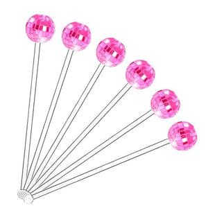 Disco Ball Drink Stirrers Party Decorations