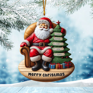 Custom Name Santa and Kids - Personalized Christmas Ornament Gift for Family