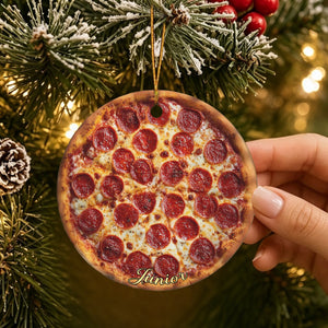 Personalized Funny Pizza Christmas Ornament β Stocking Stuffer For Pizza Lovers & Kitchen Decor