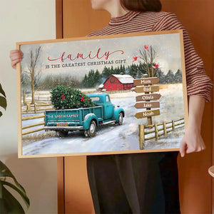 Family Farm - Personalized Family Christmas Truck Poster
