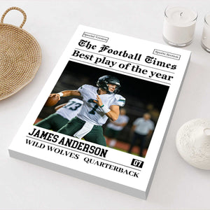 Custom Photo American Football Photo Poster Rookie Today, Champion Tomorrow - Personalized Gift For Football Player