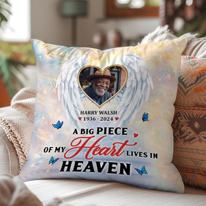 A Big Piece Of My Heart Lives In Heaven - Personalized Memorial Pillow