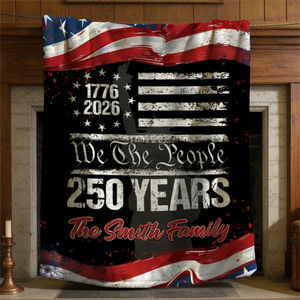 250 Years USA 250th Birthday 1776-2026 Eagle Personalized Blanket Gift for Family