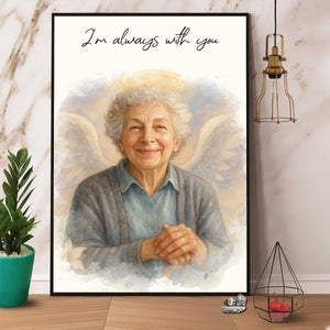 Custom Watercolor Portraits Personalized Canvas Poster,Loss Of Loved One Gift