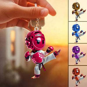 Custom Name Taekwondo Keychain- Personalized Acrylic Keychain