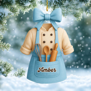 Christmas Gift for Baker Apron Personalized Name Ornament