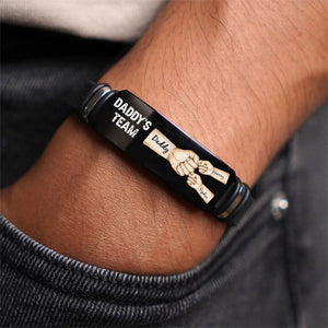 Daddy's Team Fist Bump Personalized Bracelet,Father's Day Gift For Dad, Gift for Husband, Gift for Grandpa