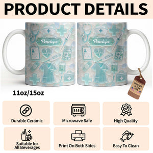 "Dedicated Nurse" Sea Glass β Personalized Mug | Gift For Nurse Lovers
