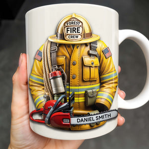 Personalized Firefighter Gear and Helmet Design, Personalized Custom Coffee Mug