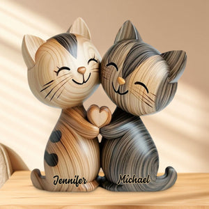 Personalized Cute Cat Couple Custom Shaped Acrylic Plaque