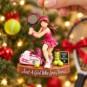 Just A Girl Who Loves Tennis – Personalized Acrylic Christmas Ornament | Custom Name Keepsake Gift For Tennis Players & Fans