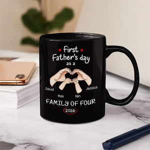 New Family Gift β Personalized Mug "First Time Ever As A Family Of Three"