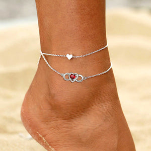 Infinity Heart Birthstone Anklet For Women