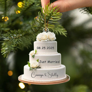 Wedding Cake Personalized Christmas Ornament, Wedding Christmas Ornament